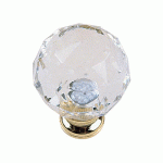 BOUTON À FACETTES DE DIAMÈTRE 28MM ACRILYQUE TRANSPARENT/LAITONNÉ - CADAP - 00610/S