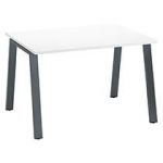 BUREAU DROIT INDIVIDUEL BLANC 120 X 80 CM, PIÉTEMENT MÉTAL ANTHRACITE - ARCH