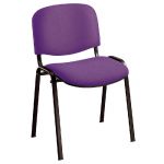 CHAISE VISITEUR EMPILABLE FIRST - EN TISSU - HAUTEUR DOSSIER 34 CM - COULEUR VIOLET (PRIX À L'UNITÉ)