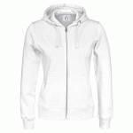 COTTOVER SWEATSHIRT À CAPUCHE FULL ZIP FEMME - CERTIFIÉ GOTS BLANC - TAILLE XS