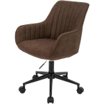 CHAISE DE BUREAU HHG 014, CHAISE PIVOTANTE CHAISE DE BUREAU TISSU/TEXTILE AVEC ACCOUDOIRS MARRON - BROWN