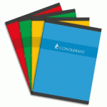 LOT DE 5 - CAHIER CONQUÉRANT 7 PIQÛRE 192 PAGES 70G SEYÈS 24X32 CM. COUVERTURE CARTE 300G