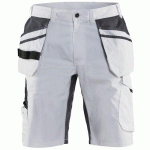 SHORT PEINTRE STRETCH BLANC/GRIS FONCÉ TAILLE 56 - BLAKLADER