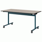 TABLE MALIBU RAB 160X80 T6 DL ST ANTIB ACACIA/NOIR BLEU 5025 - MANUTAN EXPERT