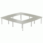 TABLE RÉUNION ATEM 350 X 350 CM PIED ROND ALU/CHÊNE GRIS - MBA