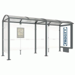 ABRI BUS VOÛTE 5 M CAISSON 1 BARDAGE LAT. GRIS PROCITY - PROCITY