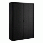 ARMOIRE HAUTE À RIDEAUX DÉMONTABLES LARGEURS SPÉCIFIQUES 200 X 140 CM NOIR