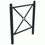 BARRIÈRE CROISY 1 M TÊTE BOULE MÉTAL GRIS 7016 - BUTON DESIGN