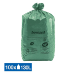 SACS POUBELLE DÉCHETS LOURDS BERNARD GREEN NF VERTS 130 L, LOT DE 100