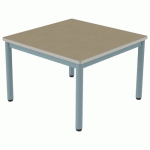 TABLE CARÉLIE 80X80 T2 STR POLY. ÉRABLE GOTLAND BEIGE/LAGON - MOBIDECOR
