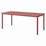 TABLE MALIBU 180X80 T5 4P STRA ALAISÉ ROUGE U321/ROUGE 3020