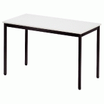 TABLE MODULAIRE DOMINO RECTANGLE - L. 120 X P. 60 CM - PLATEAU GRIS - PIEDS NOIRS