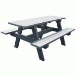 TABLE PARC ECO 145X140X70 CM - MONTÉE - GRIS - À POSER