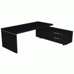 BUREAU CONSOLE ET PIED PANNEAU ROYAL - 225 CM - NOIR - ARTARREDI