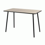 BUREAU TÉLÉTRAVAIL HOPM H.75 X L.114 X P.60 CM PLATEAU CHÊNE PIÈTEMENT MÉTAL NOIR