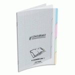 CAHIER CONQUERANT 4EN1 AGRAFE 17X22CM 140 SEYES COUVERTURE POLYPRO INCOLORE