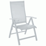 FAUTEUIL ELEGANCE MULTIPOSITIONS TPEP/ALU - BLANC - PROLOISIRS