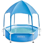 PISCINE RONDE AVEC PARASOL CANOPY METAL FRAME INTEX 28209