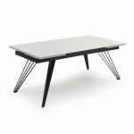 TABLE EXTENSIBLE 160/240 CM CÉRAMIQUE BLANC PIEDS FILAIRES - OREGON 01