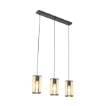 AKIRA - SUSPENSION MULTIPLES - 3 LUMIÈRE - L 650 MM - NOIR - ORIENTAL - ÉCLAIRAGE INTÉRIEUR - SALON I CHAMBRE I CUISINE I SALLE À MANGER - NOIR