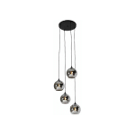 QAZQA - WALLACE - SUSPENSION - 4 LUMIÈRE - Ø 50 CM - GRIS - ART DECO - ÉCLAIRAGE INTÉRIEUR - SALON I CHAMBRE I CUISINE I SALLE À MANGER - GRIS