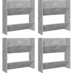 VIDAXL - ARMOIRES À CHAUSSURES MURALES 4 PCS GRIS BÉTON 60X18X60 CM