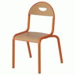 CHAISE MALIBU 4P T3 - ASS/DOS HÊTRE / ACIER ORANG 1028 - MANUTAN EXPERT