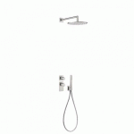 KIT DE DOUCHE THERMOSTATIQUE ET ENCASTRÉ BLOCK SYSTEM AVEC FERMETURE ET RÉGLAGE DU DÉBIT (2 VOIES) - TRES 20635201AC ACIER
