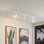 LINDBY SYSTÈME DE LAMPES SUR RAIL MONOPHASÉ LINARO, GU10, BLANC, À 3 LAMPES