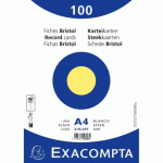 LOT DE 10 - PAQUET 100 FICHES SOUS FILM - BRISTOL UNI NON PERFORÉ 210X297MM - JAUNE