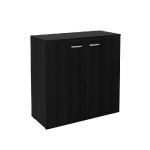 MEUBLE BAS PORTES BATTANTES PRONTO - L.80 X 35 X H. 72 CM - FINITION NOIR
