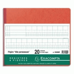 PIQÛRE EXACOMPTA - 27 X 32 CM - TETE PARESSEUSE - 20 COLONNES SUR 2 PAGES - 28 LIGNES - 80 PAGES