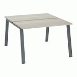 PÔLE DE 2 BUREAUX DROITS CHÊNE GRIS L 120 X P 60 CM PIÉTEMENT MÉTAL ANTHRACITE - ARCH