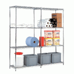 RAYONNAGE FIL D’ACIER ÉLÉMENT SUIVANT HAUT 1800 MM LONG. 1525 MM PROF. 610 MM - MANUTAN COLLECTIVITÉS