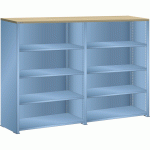 RAYONNAGE UNIVERSEL DOUBLE LISTA H 148,2 X L 204,7 X P 44,5 - MULTIPLEX BLEU CLAIR RAL 5012