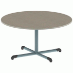TABLE BANDANA ROND Ø120 T4 PC STR POLY. ÉRABLE G. BEIG/LAGON - MOBIDECOR