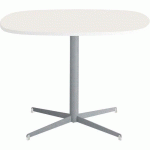 TABLE TAMARIS 100 X 100 PL.BLANC/BLANC PIET.ARGENT/BLANC - CLEN