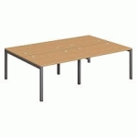 PÔLE 4 BUREAUX L 240 CM PLATEAUX HÊTRE, PIÈTEMENT MÉTAL - TEAM LINE ANTHRACITE