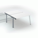 PÔLE DE 2 BUREAUX ECLA BLANC L 140 X P 80 CM PIÈTEMENT MÉTAL ALUMINIUM - ÉLÉMENT SUIVANT