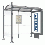 ABRI BUS PROVINCE 2.50M CAISSON 1 BARDAGE CITY GRIS PROCITY - PROCITY