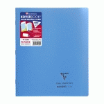 CAHIER PIQUÉ KOVERBOOK 17X22 CM 96 PAGES GRANDS CARREAUX COUVERTURE POLYPROPYLÈNE OPAQUE 100% RECYCLÉ - BLEU - LOT DE 10