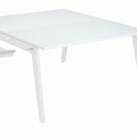 PÔLE 2 BUREAUX SUIVANT BLANC L 140 X 163 CM - EXPRIM - PIÉTEMENT BLANC