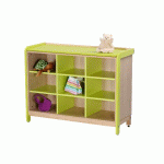 MEUBLE DE DÉSHABILLAGE 9 CASES SANS PORTES LILI COLORIS VERT - MANUTAN COLLECTIVITÉS