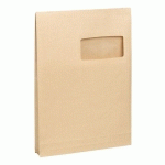 POCHETTE À SOUFFLETS 3 CM KRAFT BRUN ARMÉ 229 X 324 MM BRUNEAU 120 G AVEC FENÊTRE 50 X 105 MM - BOÎTE DE 50