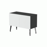 RANGEMENT BAS TENI LARG.80 CM 2 PORTES NOIR/BLANC - MBA
