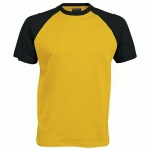 T-SHIRT BICOLORE TRADITIONAL JAUNE NOIR