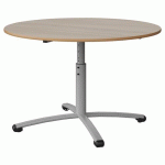 TABLE MALIBU Ø 120 T3/T6 PC STR ALAISÉ ACACIA/GRIS 9006 - MANUTAN EXPERT