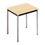 TABLE POLYVALENTE DROIT - L. 70 X P. 60 CM - PLATEAU ERABLE - PIEDS GRIS