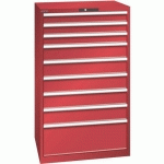 ARMOIRE ROUGE 870X725X1450 AVEC 9 TIR. 200KG _ 78.708.070 - LISTA