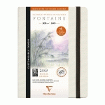 FONTAINE AQUARELLE CARNET COUSU 24F 21X16CM 300G GRAIN SATINÉ (PAPIER BUVARD) - BLANC - LOT DE 2